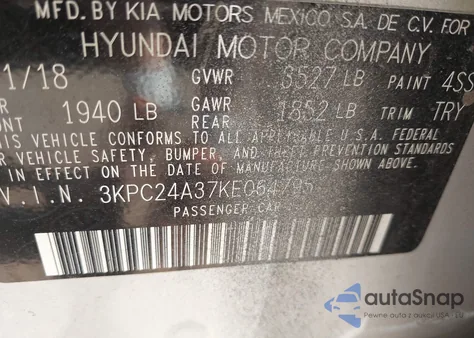 2019 Hyundai Accent Se from USA, damaged, VIN 3KPC24A37KE064795